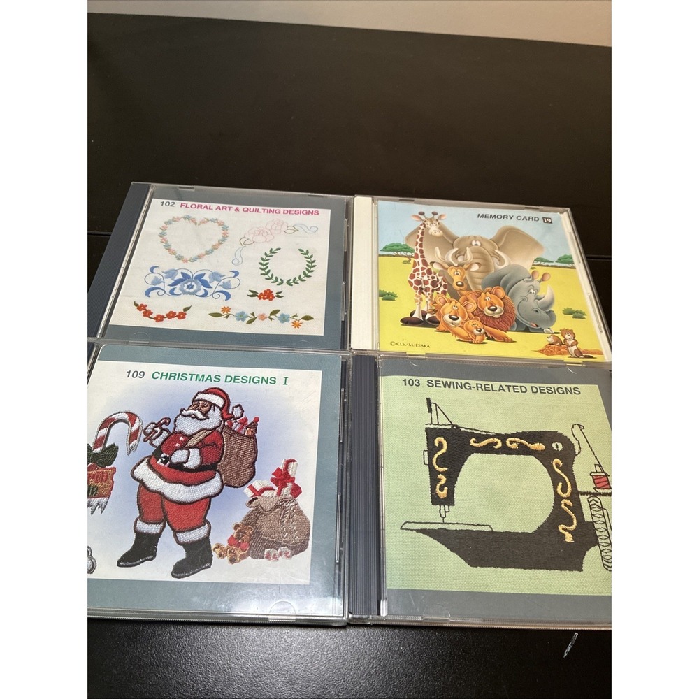 Janome Memory Card Lot Of 4 Design Memory Cards Sewing Machine Embroidery